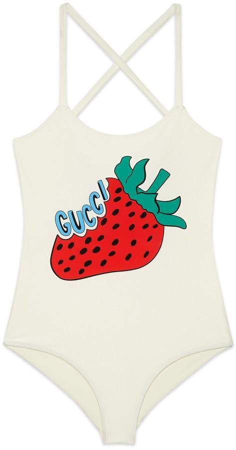 gucci strawberry swimsuit|net a porter gucci bikini.